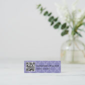 Damask Paarse QR CODE Mini Visitekaartjes