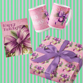  Damask Paarse Roze Ornamenten Kerst Koffiemok