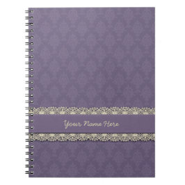 Damask Paarse Tone op Tone Notitieboek