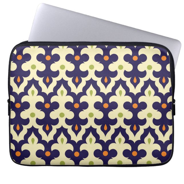 Damask paisley arabesque Moroccan patroon girly Laptop Sleeve (Voorkant)