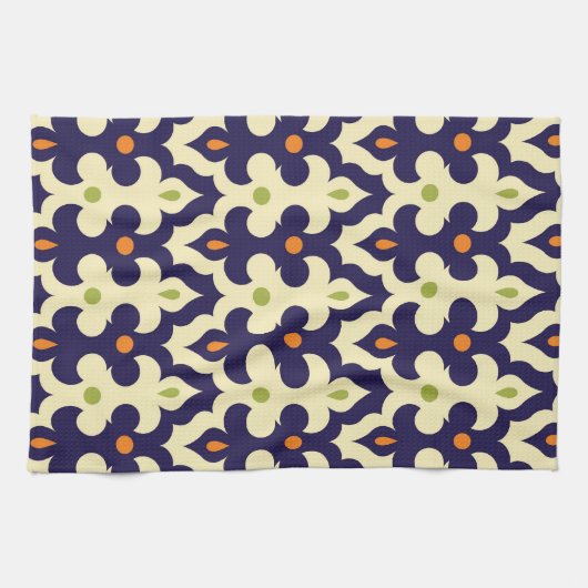 Damask paisley arabesque Moroccan patroon Theedoek (Horizontaal)