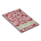 Damask Paisley Custom Name Notebook Notitieboek (Rechterzijde)