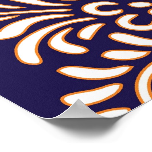 Damask  paisley girale griezakpatronen poster (Hoek)