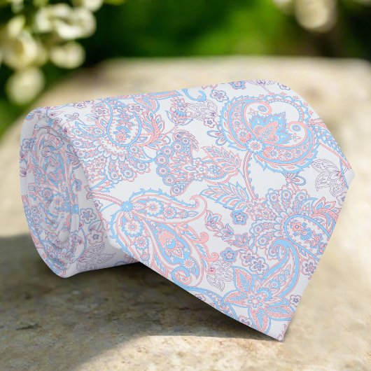Damask Paisley Naadloze Vector Bloemenpatroon Stropdas