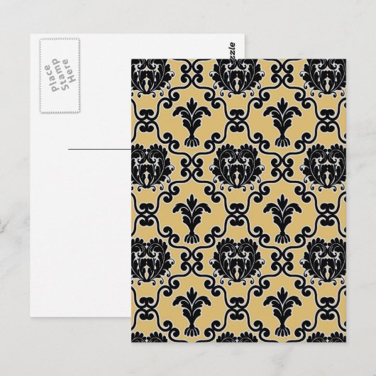 Damask  paisley wallpaper floragepatroon briefkaart (Voorkant / Achterkant)
