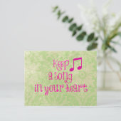 Damask Paper met Lied in je Hart Quote Briefkaart (Staand voorkant)