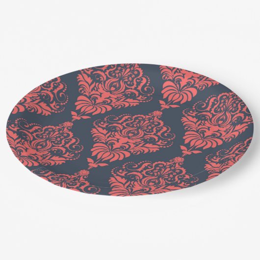 Damask Papieren Bordje (Gekanteld)