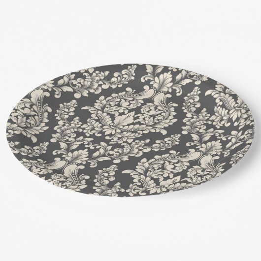 Damask Papieren Bordje (Gekanteld)