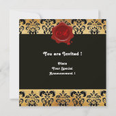 DAMASK PARCHMENT WAX SEAL MONOGRAM, zwart en bruin Kaart (Achterkant)