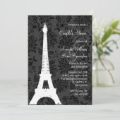 Damask Paris Couple's Shower Kaart (Staand voorkant)