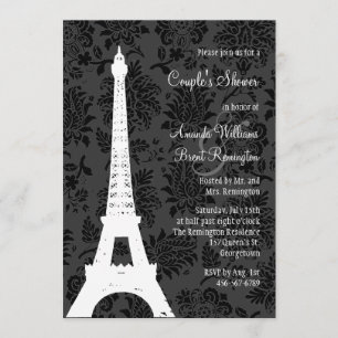 Damask Paris Couple's Shower Kaart