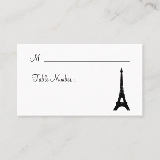 Damask Paris Place Card Plaatskaartje (Voorkant)