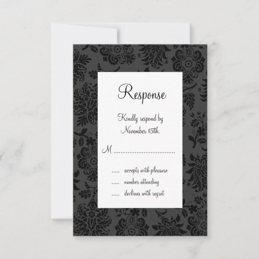 Damask Paris RSVP (zwart) (Voorkant)