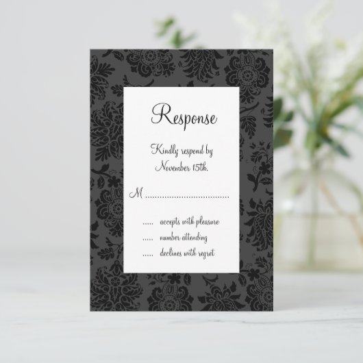 Damask Paris RSVP (zwart) (Staand voorkant)