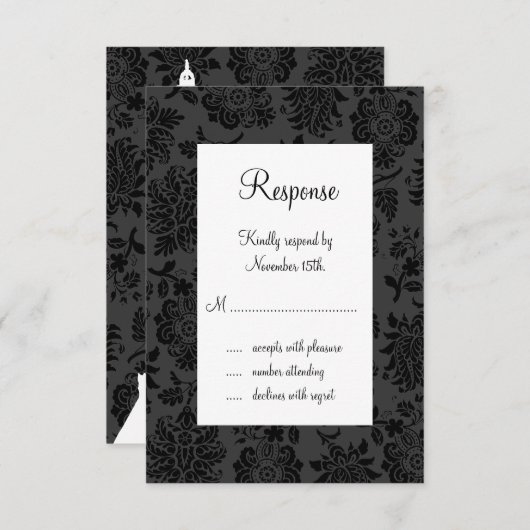 Damask Paris RSVP (zwart) (Voorkant / Achterkant)