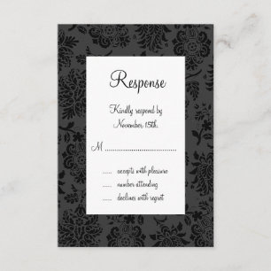 Damask Paris RSVP (zwart) Kaartje