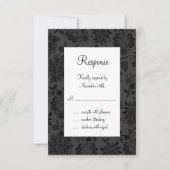 Damask Paris RSVP (zwart) Kaartje (Voorkant)