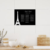 Damask Paris Seating Chart Poster (Keuken)