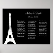 Damask Paris Seating Chart Poster (Voorkant)