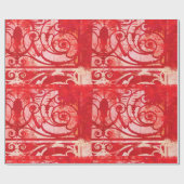  Damask Paris Valentijn Red en Roze Cadeaupapier (Vlak)