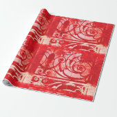  Damask Paris Valentijn Red en Roze Cadeaupapier (Uitgerold)