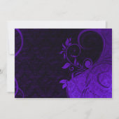 Damask Parisienne: Elektrische Blauwgroen en Paars Kaart (Achterkant)