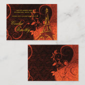 Damask Parisienne: Fiery Punk Rock Wedding Website Informatiekaartje (Voorkant / Achterkant)