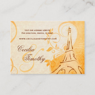 Damask Parisienne: Herfst Spice Wedding Website Informatiekaartje