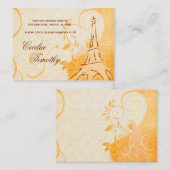 Damask Parisienne: Herfst Spice Wedding Website Informatiekaartje (Voorkant / Achterkant)