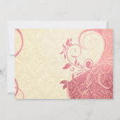 Damask Parisienne - Honeysuckle & Ivory Wedding Kaart (Achterkant)