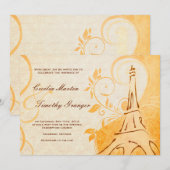 Damask Parisienne - Marmalade & Herfst Spice Weddi Kaart (Voorkant / Achterkant)