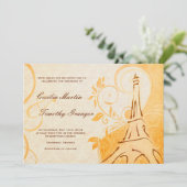 Damask Parisienne - Marmalade & Herfst Spice Weddi Kaart (Staand voorkant)