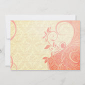 Damask Parisienne - Pink and Cream Wedding Kaart (Achterkant)