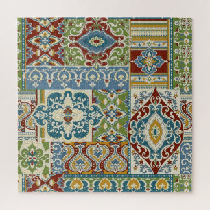 Damask Patchwork: Kleurrijke Turkse Vintage. Legpuzzel