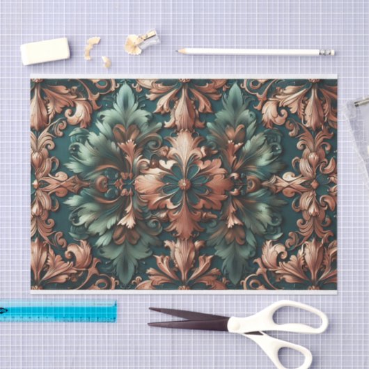 Damask Patina Decoupage Tissuepapier (Craft)