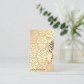 Damask Patroon | Goud Folie Geometrisch Visitekaartje (Staand voorkant)