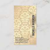 Damask Patroon | Goud Folie Geometrisch Visitekaartje (Achterkant)