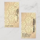 Damask Patroon | Goud Folie Geometrisch Visitekaartje (Voorkant / Achterkant)