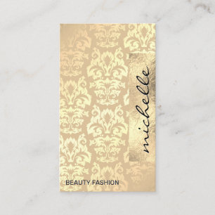 Damask Patroon   Goud Folie Geometrisch Visitekaartje