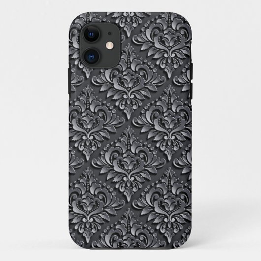Damask Patroon Zwart Achtergrond-23961 Geïsoleerde Case-Mate iPhone Case (Achterkant)