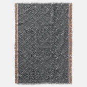 Damask Pattern Black Achtergrond-23961 Deken (Voorkant Verticaal)