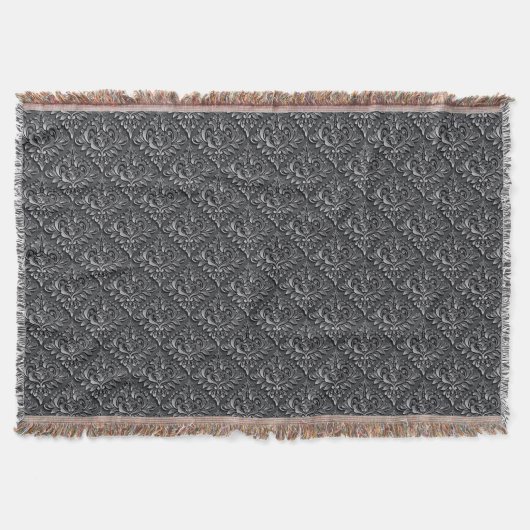 Damask Pattern Black Achtergrond-23961 Deken (Voorkant)