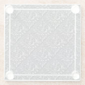 Damask Pattern Black Achtergrond-23961 Glazen Onderzetter (Achterkant)