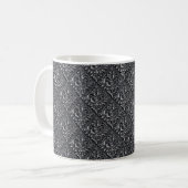 Damask Pattern Black Achtergrond-23961 Koffiemok (Voorkant links)