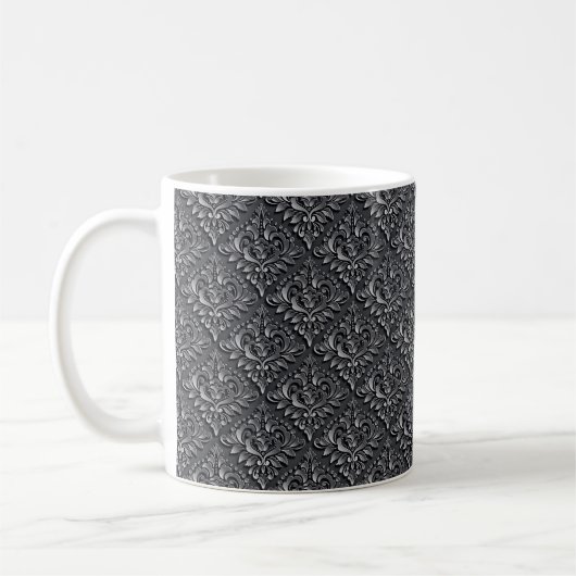Damask Pattern Black Achtergrond-23961 Koffiemok (Links)