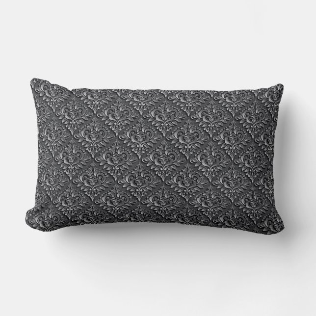Damask Pattern Black Achtergrond-23961 Kussen (Voorkant)