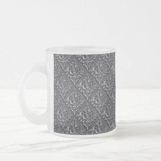 Damask Pattern Black Achtergrond-23961 Matglas Koffiemok (Links)
