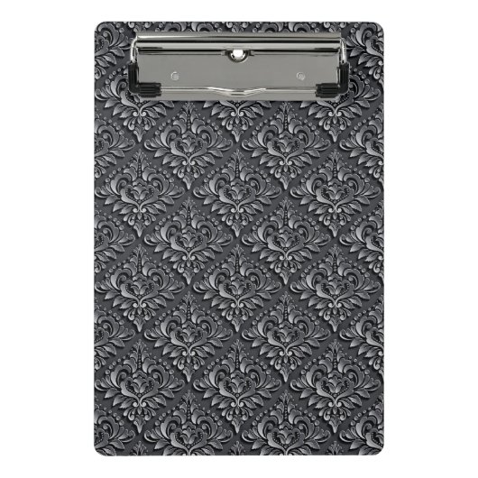 Damask Pattern Black Achtergrond-23961 Mini Klembord (Voorkant)