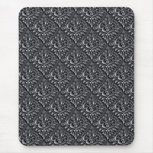Damask Pattern Black Achtergrond-23961 Muismat (Voorkant)