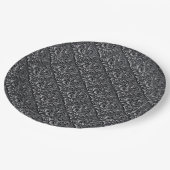 Damask Pattern Black Achtergrond-23961 Papieren Bordje (Gekanteld)